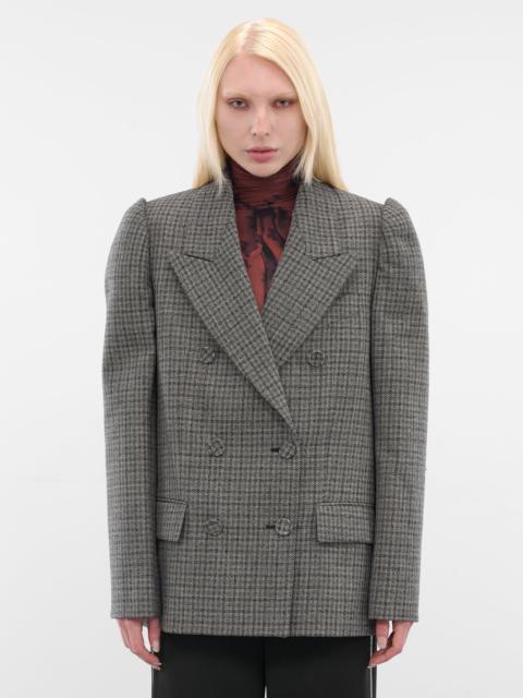 Acne Studios Gray Check Double-Breasted Blazer