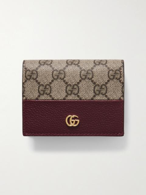 GUCCI Gg Marmont Petite Textured-leather And Printed Coated-canvas Wallet