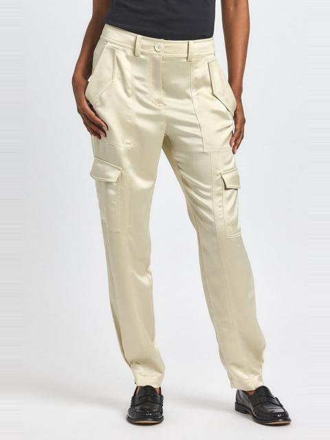DEREK LAM 10 CROSBY Derek Lam 10 Crosby Elian Stretch Satin Utility Pants in Ivory at Nordstrom