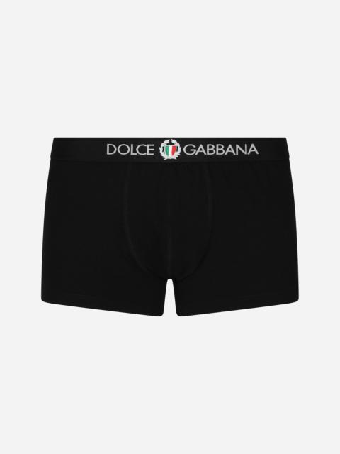 Dolce & Gabbana Two-way-stretch jersey regular-fit boxers with emblem