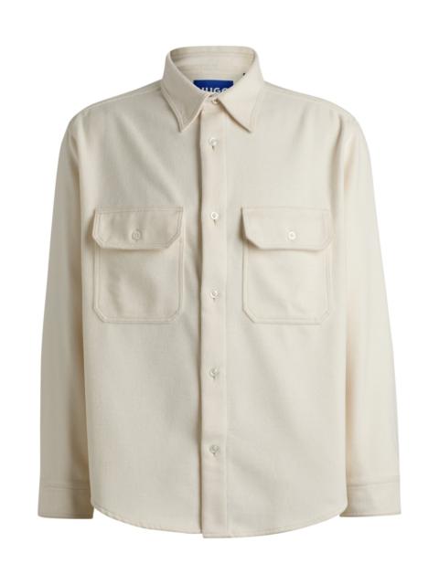 HUGO OVERSIZE-FIT SHIRT IN BRUSHED FLANNEL