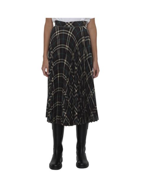 Burberry Check Pleated Skirt