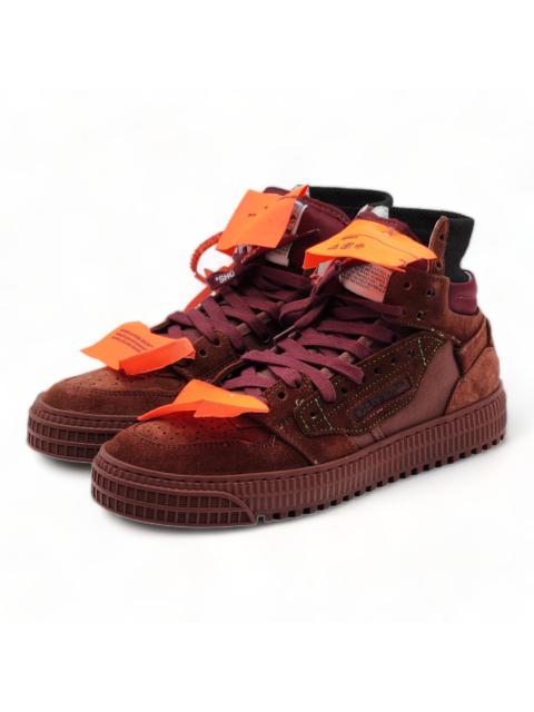 Off-White 3.0 Court Hi Top Women's Sneakers Burgundy