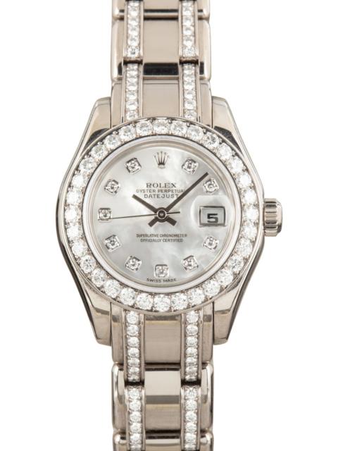 ROLEX Ladies Rolex Datejust Pearlmaster 80299 18k White Gold