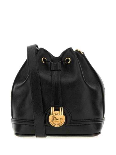 Chloé Chloe Women Black Leather Bucket Bag