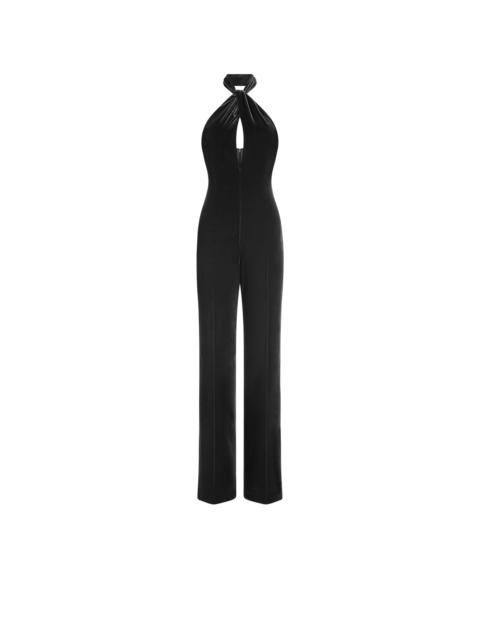 TOM FORD HALTERNECK TWIST FRONT VELVET JUMPSUIT