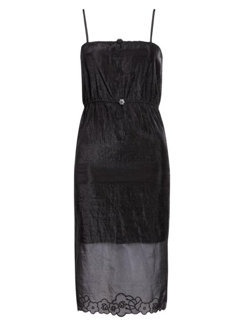 CECILIE BAHNSEN Cecilie Bahnsen Barr Liquid Myrtia Midi Dress in Black at Nordstrom