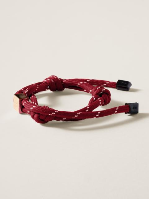 Miu Miu Cord and nylon bracelet