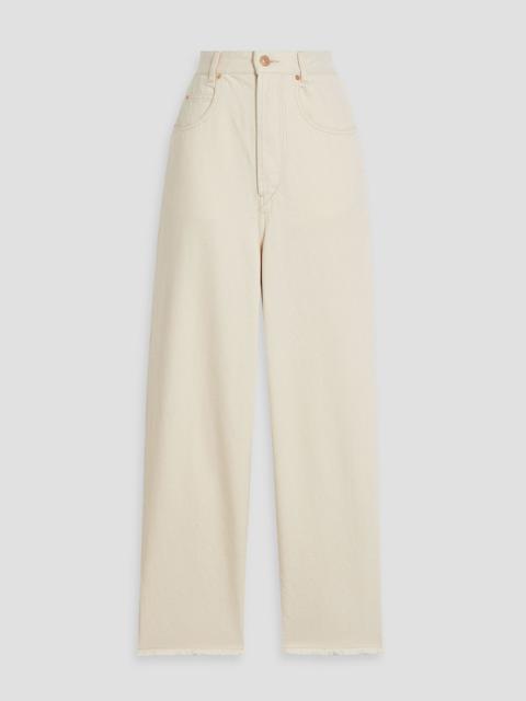 Isabel Marant Laliskasr frayed high-rise straight-leg jeans