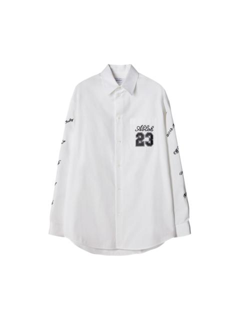 Off-White 23 Logo Heavycot Overshirt 'Black/White'