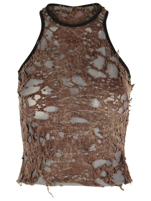 Diesel Diesel Brown Cotton Blend Tank Top Women