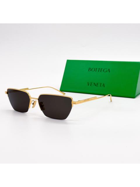 NEW BOTTEGA VENETA BV1107S 004 UNISEX GOLD GREY SUNGLASSES