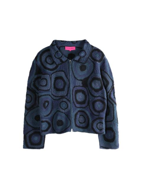 Strata crochet-patterned zip jacket