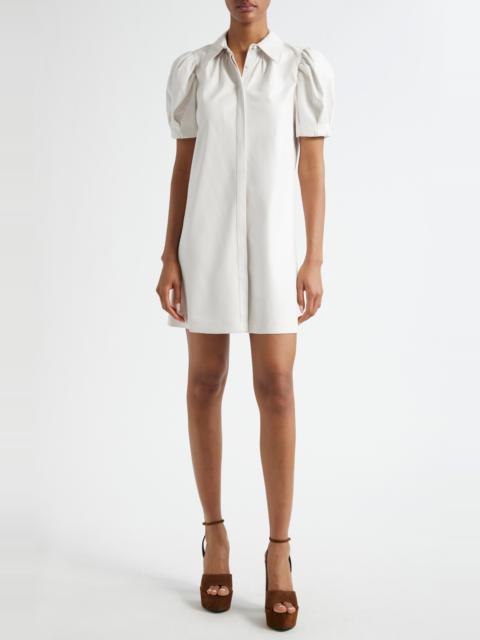 Alice + Olivia Alice + Olivia Jem Faux Leather Shift Dress in Off White at Nordstrom