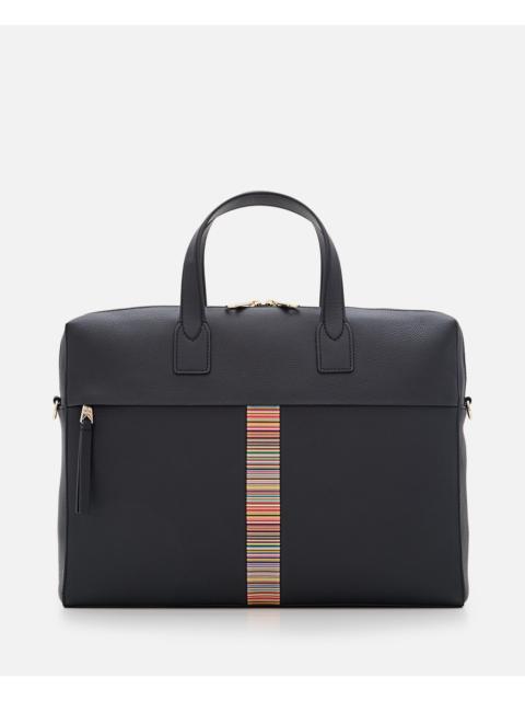 Paul Smith Paul Smith Men Black Leather 'Signature Stripe' Trim Folio