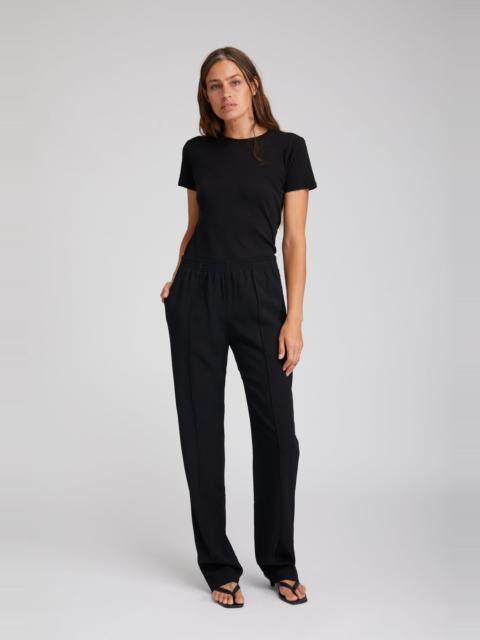 SPRWMN BLACK CREPE PINTUCK TROUSER
