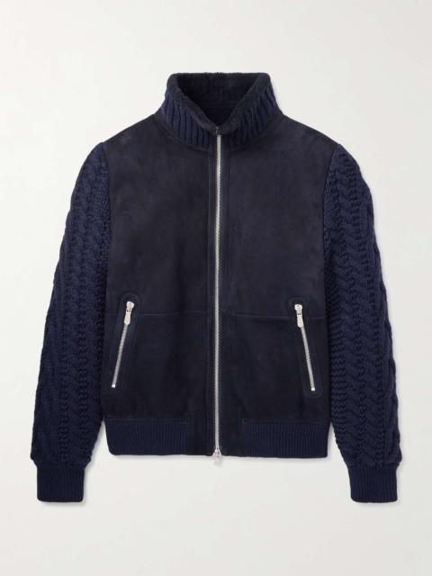 Brunello Cucinelli Shearling and Cable-Knit Cashmere Jacket
