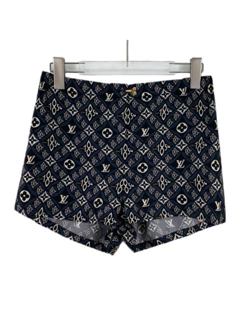 Louis Vuitton Louis Vuitton Navy Logo Monogram Silk Shorts