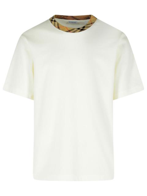 Burberry Burberry 'Ryan In Cotone Bianca Con Finiture 'Check' T-Shirt Men