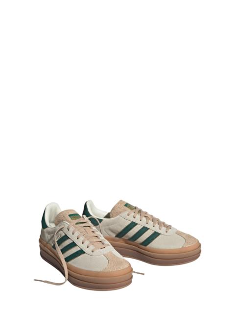 adidas adidas Gazelle Bold Platform Sneaker in Cream/Green/Magic Beige at Nordstrom