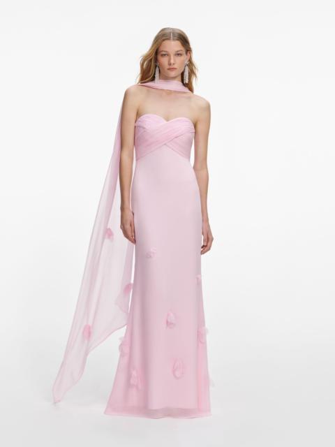 self-portrait Pink Georgette Scarf Maxi Dress