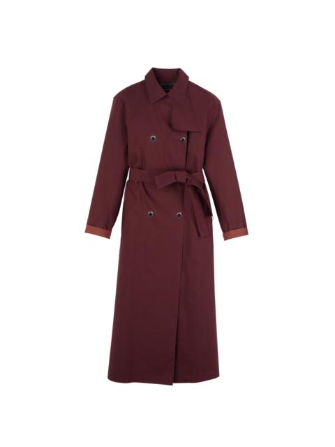 Longchamp Trench coat Burgundy - Water-repellent technical canvas