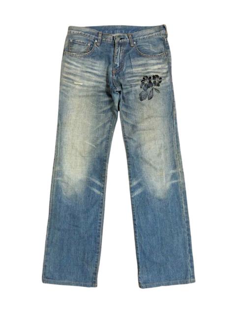 Other Designers Abahouse - Japanese Brand Abahouse Distressed Printed Flower Jeans