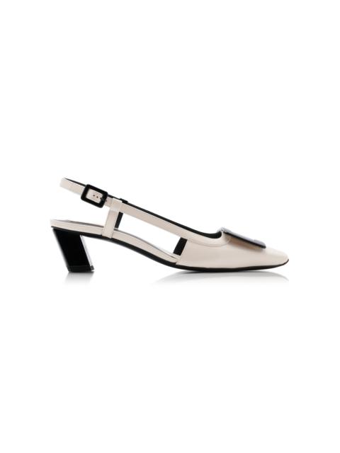 Roger Vivier BV Optical Patent Leather Slingback Pumps black/white