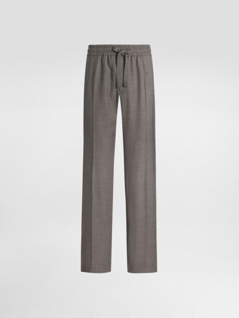 Dolce & Gabbana Bird's eye wool jogging trousers
