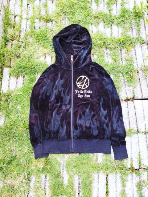 Other Designers Japanese Brand - Japanese 24 Karats Flame Velvet Hoodie