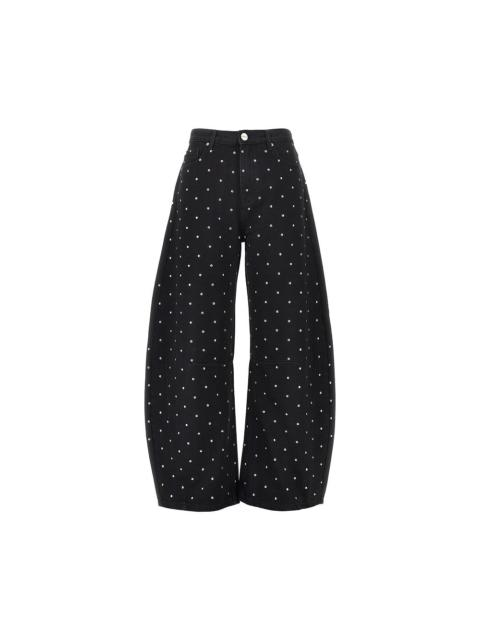 PINKO Pinko Studded Barrel Fit Jeans Black Women