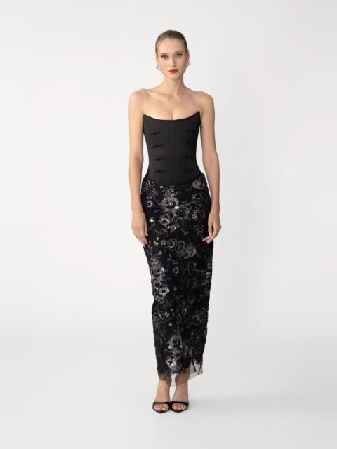SAU LEE ARIELLE EMBROIDERED SKIRT