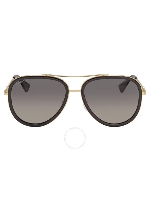 GUCCI Gucci Polarized Grey Gradient Pilot Ladies Sunglasses GG0062S 011 57