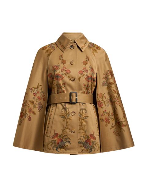 Etro Belted Print Cape Jacket
