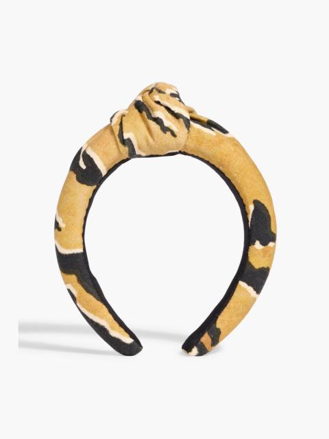 Zimmermann Knotted tiger-print linen headband