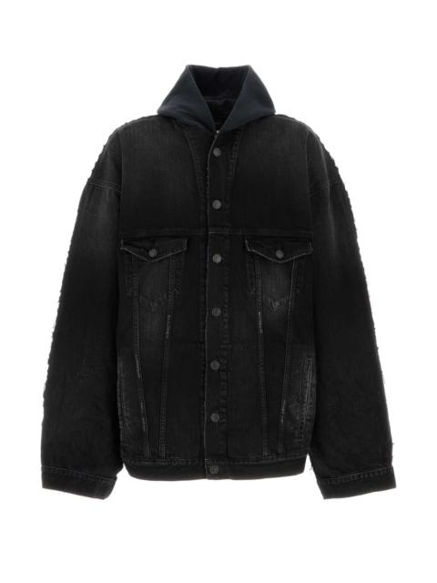 BALENCIAGA Balenciaga Men Two-Tone Denim And Jersey Jacket