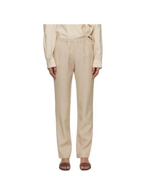 Loulou de Saison Beige Scot Straight Leg Trousers