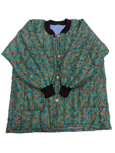 Other Designers Vintage Quilted Floral Jacket with Ribbed Cuffs – Retro Fall/Winter Style