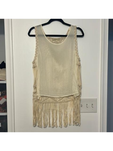 Other Designers UO Staring at Stars Macrame Back Fringe Top