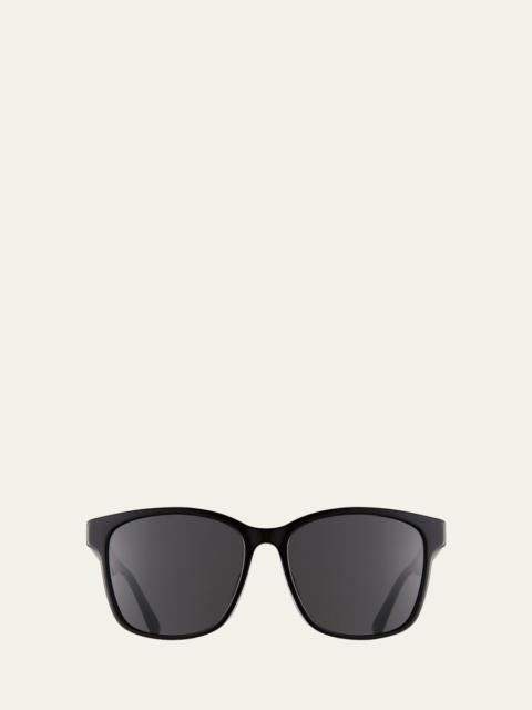 GUCCI Men's Square Acetate Sunglasses with Signature Web