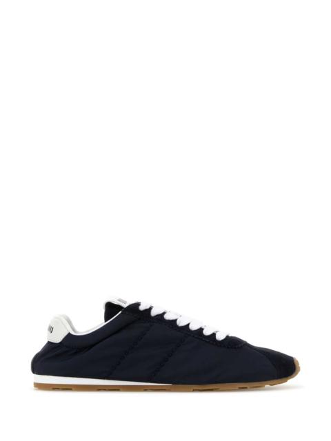 Miu Miu Miu Miu Women Navy Blue Fabric And Suede Sneakers