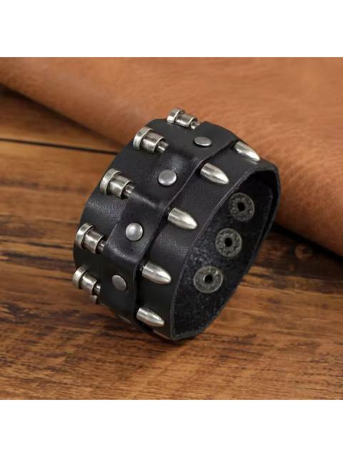 Other Designers Japanese Brand - Bullet Row Punk Leather Bracelet