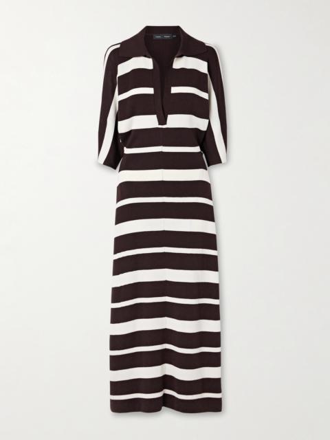Proenza Schouler Solana Striped Wool And Silk-blend Midi Dress