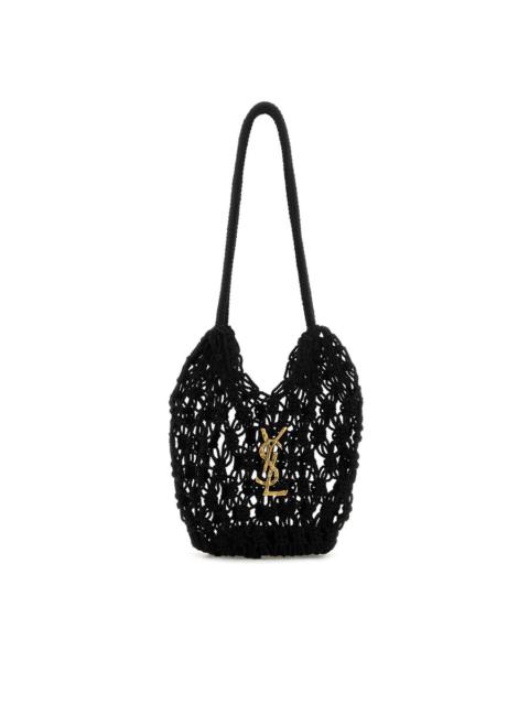 SAINT LAURENT Saint Laurent Black Crochet Bucket Bag