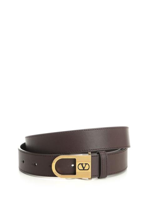Valentino Valentino Garavani Men Vlogo Signature Leather Belt