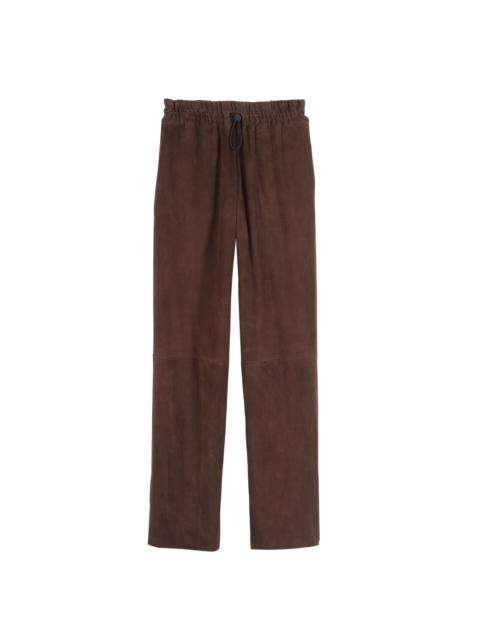 Longchamp Leather straight pants Mocha - Leather