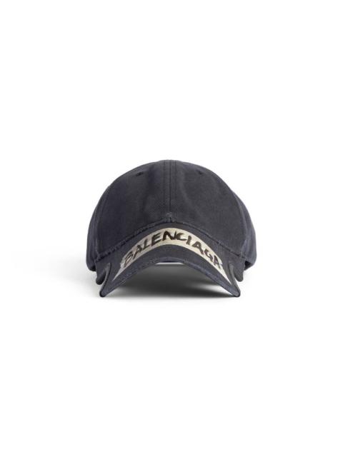 BALENCIAGA Men's Masking Tape Cap in Faded Black