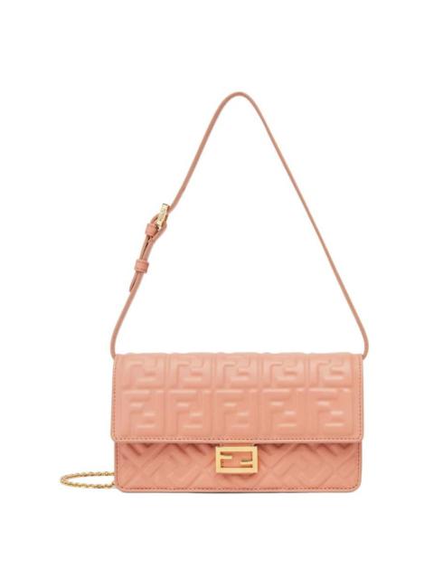FENDI Fendi FF Embossed Compact Tube Wallet On Chain