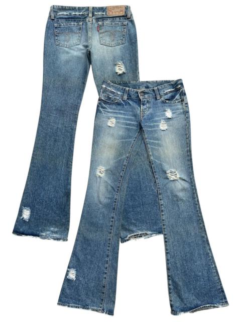 Archival Clothing - Moussy Distressed Lowrise Flare Denim Jeans 32x34