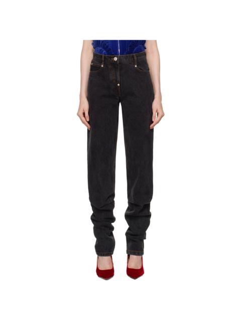 pushBUTTON Black Tuck Detail Pegged Jeans